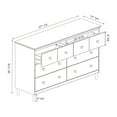 thumbnail image 4 of Modern 6 Drawer Solid Wood Dresser - Walnut, 4 of 8