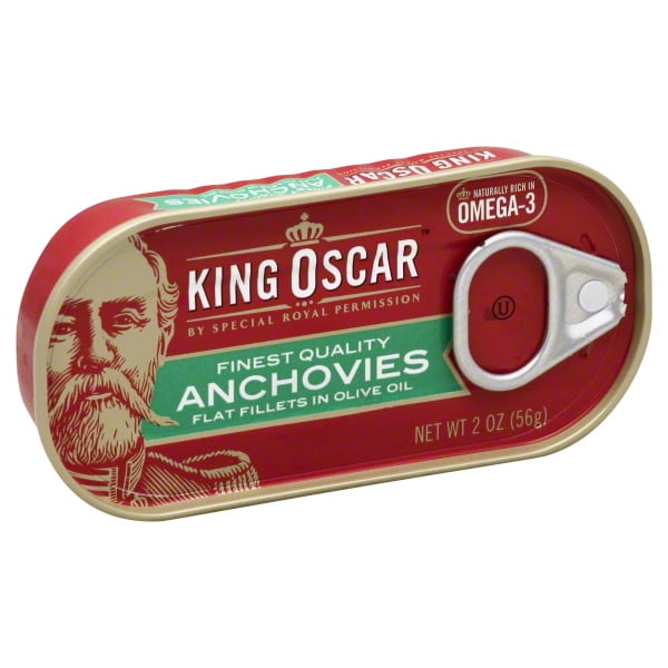 King Oscar Anchovies Flat Fillets in Olive Oil, 2 oz Can