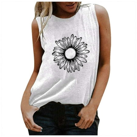 

Graphic Shirt for Women Funny Print Sleeveless Cute Juniors Tops Teen Girl Tee Funny T Shirt
