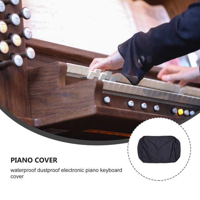 Minkissy Adjustable Electronic Piano Keyboard Cover 1Set In Black For Protection