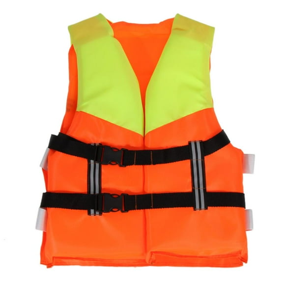 EDFRWWS Children's Life Jacket, Oxford/ Polyester Orange/Light Yellow, 4-10 Years
