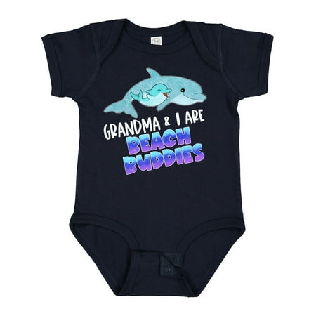

Inktastic Grandma and I Are Beach Buddies Cute Dolphins Gift Baby Boy or Baby Girl Bodysuit