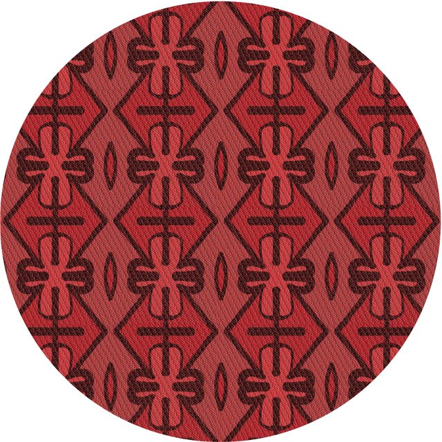 Ahgly Company Tapis Rond Lavable en Machine Intérieur Transitionnel Rouge Safran, 4 Pieds Rond