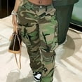 thumbnail image 5 of ICCAZX Streetwear High-Waisted Cargo Wide-Leg Jeans, Women's Plus,Stretchy Camo Pants, 5 of 6