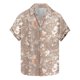 thumbnail image 1 of Blusa y camisa de manga corta con cuello vuelto para hombre, camisa informal de moda con estampado de hojas y solapa de manga corta, blusa para hombre, 1 of 4