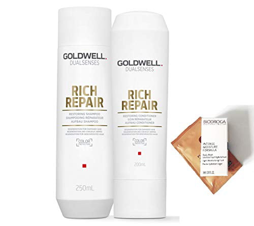 Goldwell Dualsenses Rich Repair Restoring Shampoo & Conditioner DUO Set 10.1 oz / ml Free Hair & Skin Care Samples) Walmart.com