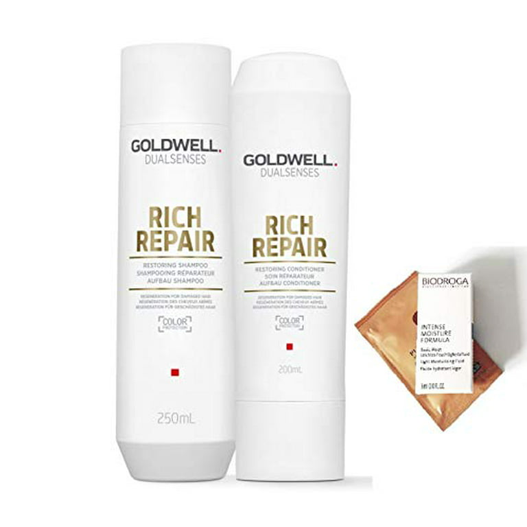 Børnehave er der Fordeling Goldwell Dualsenses Rich Repair Restoring Shampoo & Conditioner DUO Set  10.1 oz / 300 ml (with Free Hair & Skin Care Samples) - Walmart.com