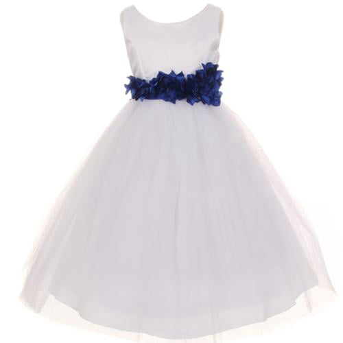 white and royal blue flower girl dresses