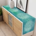 thumbnail image 4 of Turquoise Boho Table Runner - 108 Inch Long, Kitchen Dining Table Runner Dresser Scarves, Oriental Abstract Motifs Traditional Bohemian Farmhouse Decor for Coffee Tables Wedding Party Banquet, 4 of 8