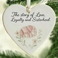 thumbnail image 2 of Wuztai Friendship Heart Ornament with Ceramic and Sea Glass Accents, Elephant Themed Gift for Sisters and Best Friends, Loyalty Keepsake Decor, 2 of 2