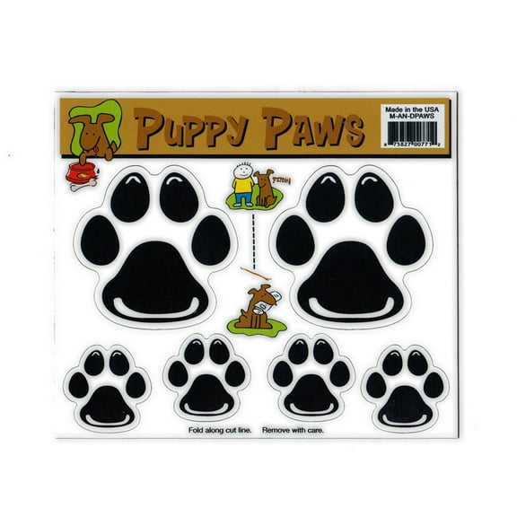 Magnet Variety Pack (6 Magnets) - Dog Paws (Puppy) - Refrigerators, Cars, Mailboxes, Decoration - 1.25" x 1.25" and 2.25" x 2.25" (Each Paw)