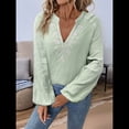thumbnail image 4 of Blusa de Bordada con Cuello en V y Larga Estilo Bohemio para Mujer Verde Matcha XXL, 4 of 10