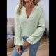 thumbnail image 4 of Blusa de Bordada con Cuello en V y Larga Estilo Bohemio para Mujer Verde Matcha XXL, 4 of 10