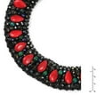 thumbnail image 3 of Chic Teardrop Shaped Red Coral with Black Crystal Beads Statement Necklace, 3 of 4