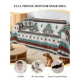 thumbnail image 4 of Turquoise Red Boho Couch Cover, Southwestern Ethnic Aztec Retro Geometric Sofa Cover Blanket for 2 Seat Cushion, Sectional Sofa Slipcover Furniture Protector for Living Room Bedroom 71''x102'', 4 of 9