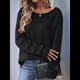 thumbnail image 4 of Blusa de Moda para Mujer con Aberturas y Hombros Descubiertos, de Suave y Mangas , para Exteriores. Negro L, 4 of 7