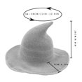 thumbnail image 5 of Worallymy Sombrero de bruja moderno con parte superior puntiaguda para mujer gorro de lana de oveja sombrero de pesca tejido Worallymy JD735815336, 5 of 5