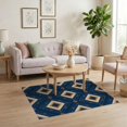 thumbnail image 3 of ODIKA 4'x6' Washable Area Rug Pet Friendly, Non-Shedding Navy Contemporary Long Symmetrical Mosaic Eclectic Accessories for Bedroom, Reading Nook, 3 of 7