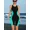 green, variant on Attraco Women One Piece Swimwear Training Suit Sport Boyleg Bathing Suit Knee Length Swimsuit
