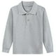thumbnail image 2 of Ceisia Kids' Solid Color Long Sleeve Polo Shirt for Back-to-School & Casual Wear Gray 7 Years Gifts, 2 of 3