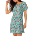 thumbnail image 2 of Easygdp Sea Lighthouse Camisón de manga corta para mujer, informal, estampado, 2 of 6