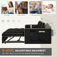 thumbnail image 3 of Dinosisco 3 in 1 Convertible Pull Out Sofa Bed, 55" Velvet Loveseat Sleeper for Living Room, Black, 3 of 8