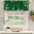 thumbnail image 2 of Happy St. Patrick's Day Curtain Valances for Windows, Kitchen Valance Window Treatments Panel 2 Pack, Green Lucky Four-leaf Grass Rod Pocket Short Curtains for Bathroom Bedroom 42 x 18 Inch, 2 of 8