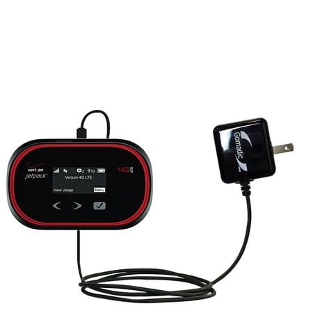 Gomadic Intelligent Compact AC Home Wall Charger suitable for the Verizon Jetpack 4GLTE - High output power with a convenient, foldable plug design -