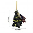 thumbnail image 4 of TOPRenddon Firefighter Gifts for Men,Car Rear View Mirror Pendant Hanging Ornament Auto Interior Decoration,American Christmas Decorations with Double-Sided Acrylic Pendant for Christmas Firefighters, 4 of 4