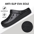 thumbnail image 5 of YHOON Unisex Garden Clogs Shoes Slip on Beach for Men and Women Sandals Beach Water Shoes All Black Size 12 Women/11 Men, 5 of 7