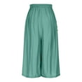 thumbnail image 6 of yillto Women Culottes Wide Leg Palazzo Cropped Pants Summer High Waist Causal Pant with Pockets, 6 of 7