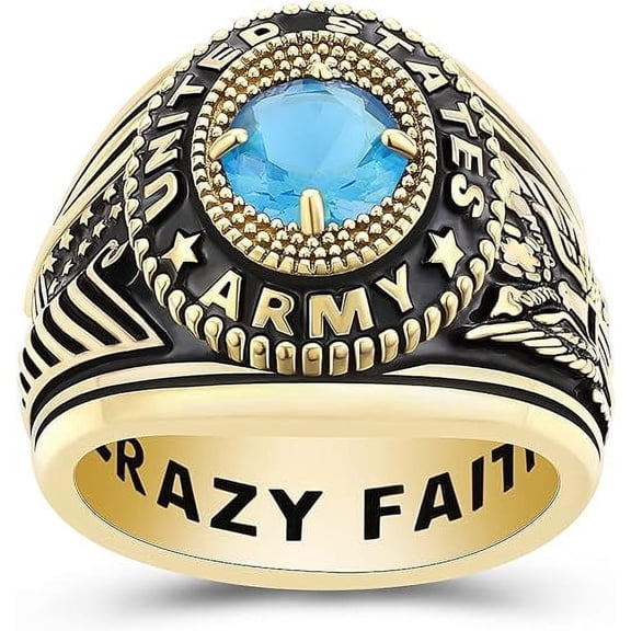 Custom Class Rings Fully Personalized Class Rings for Women Sterling Silver Rings Class Rings for Women High School Birthstone Graduation Rings of 2024 Size 5-15 High School Class Rings for Women