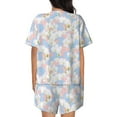 thumbnail image 3 of Bixox Women's Orchids Flowers Printed Pajama Set 2 Piece Lounge Set Top and Shorts Soft Pajamas, Shorts with Pockets, 3 of 7