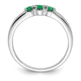 thumbnail image 3 of Sterling Silver Rhodium-plated Polished Emerald Ring, Size 6, 3 of 7