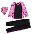 thumbnail image 3 of Glisme Girls Swimsuits Full Coverage Swimwear Long Sleeve Swim Shirt And Pants Sun Beach Outfit Summer Beach And Pool Swimwear Size 2-3 Years Black, 3 of 8
