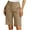 Khaki, variant on Wyobmus Chino Shorts for Women Elastic High Waisted Casual Work Shorts Slim Fit Button Twill Shorts Olive Green
