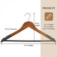thumbnail image 6 of Unique Bargains 2 Pcs Wood Non-Slip Hangers with Clips for Clothing and Pants Gray, 6 of 6