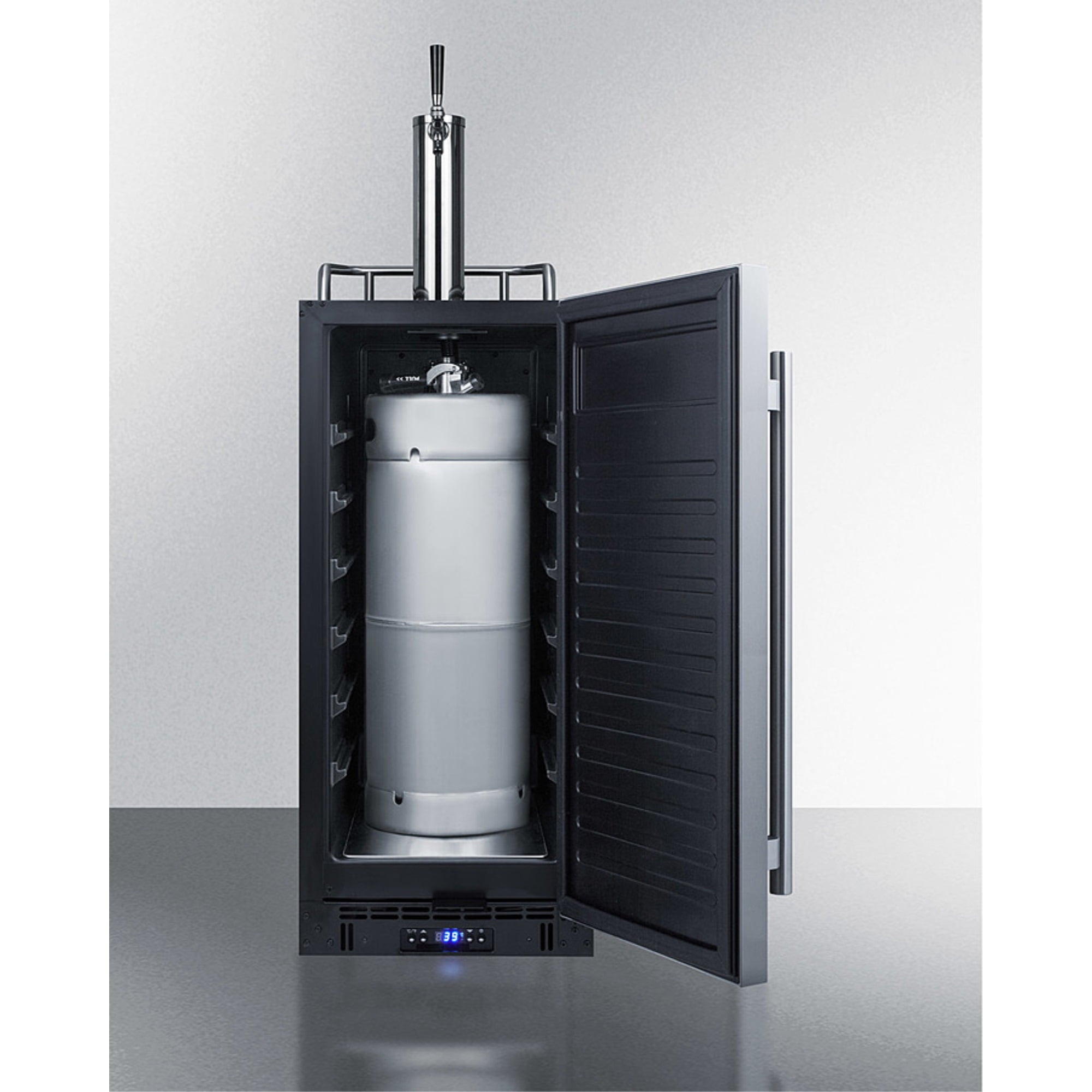 Summit SBC15BEER 15''W Built-In Beer Kegerator - Black/S Steel