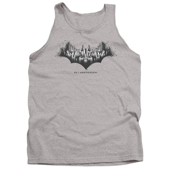 Batman Gotham Shield Adult Tank Top-Athletic Heather