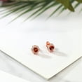 thumbnail image 4 of Gem Stone King 1.52 Ct Round Red Garnet 18K Rose Gold Plated Silver Earrings, 4 of 4