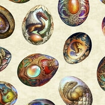 Dragon Fyre Dragon Eggs Cotton Fabric