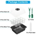 thumbnail image 3 of Uxcell 12 Cell Seeding Growing Tray Kit, with Adjustable Humidity Domes and Base for Greenhouse Planting, Black 5 Pack, 3 of 6