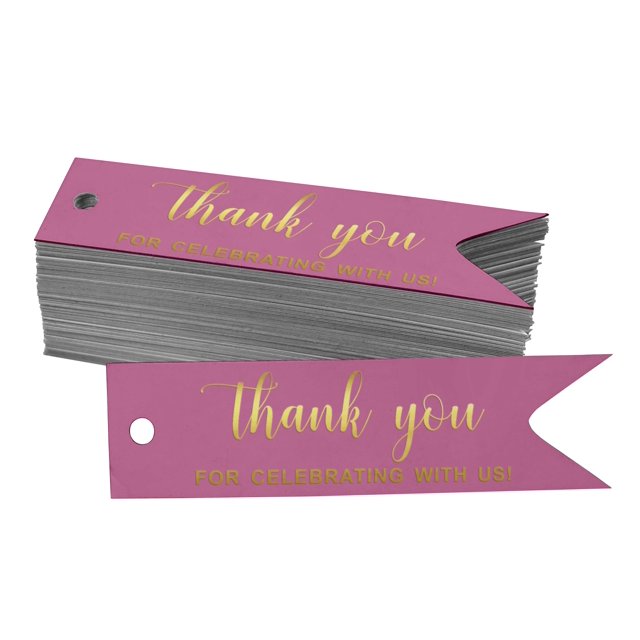 Inkdotpot Real Gold Foil Thank You For Celebrating With Us Bridal Shower Tags Favor Hang Paper Tags 100 Pieces