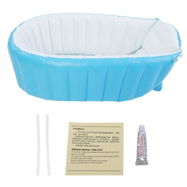 Reiche Newborn Infant Toddler Kids Inflatable Anti-skid Bath Tub Portable Foldable Bathtub(Blue)