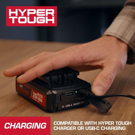 Hyper Tough 20V 2Ah USB A C Battery for Hyper Tough 20V Max Cordless Tools
