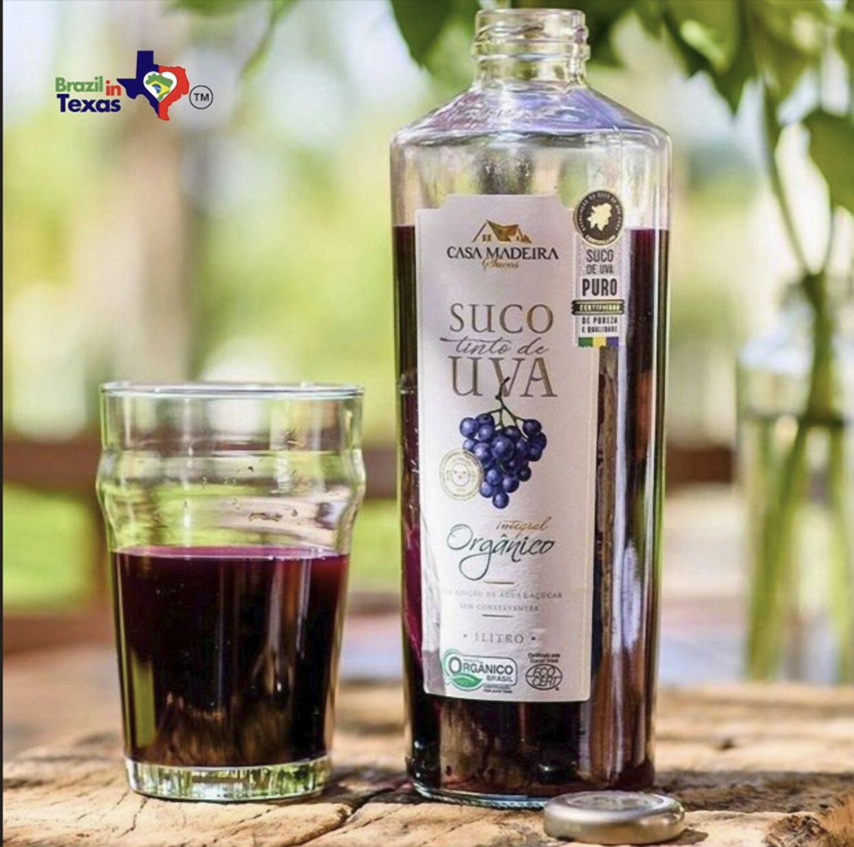 Suco Tinto Uva Integral Casa Madeira 1L | Pack of 3x1L | 100% Brazilian Grape Juice | Brazil in Texas | Bundle