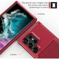 thumbnail image 5 of for Samsung Galaxy S23 Ultra Case with Card Holder, Compatible with Magnetic Car Mount, Heavy Duty Shockproof Rugged Soft TPU Back Leather Flip Wallet Cover Galaxy S23 Ultra 5G 6.8", Red, 5 of 12