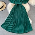 thumbnail image 3 of YM YOUMU Women Faux Wrap V Neck Flutter Short Sleeve Tie Waist Elegant Pleated Midi Flowy Party Dress, 3 of 3