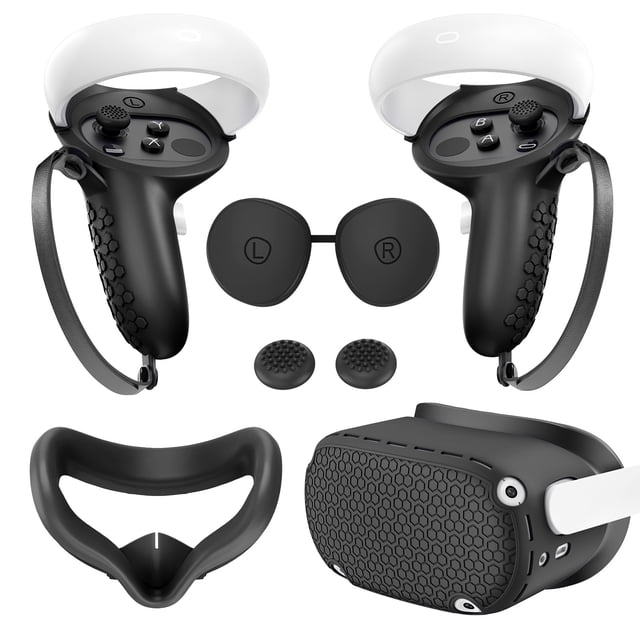 Meta/Oculus Quest 2 Silicone Cover 5 Set - Shockproof, Anti-Slip, Waterproof Dustproof Soft Comfort Enhances VR Gaming (VR Accessories)
