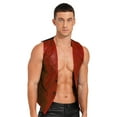 thumbnail image 2 of YONGHS Mens Sequins Vest Jacket Formal Business Wedding Slim Fit Tuxedo Waistcoat Red L, 2 of 7